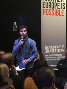 Syrian refugee and PhD student Mohammed Ateek speaking at our launch