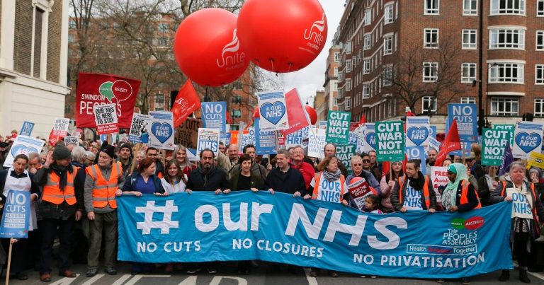 March with us on the NHS at 70 demo