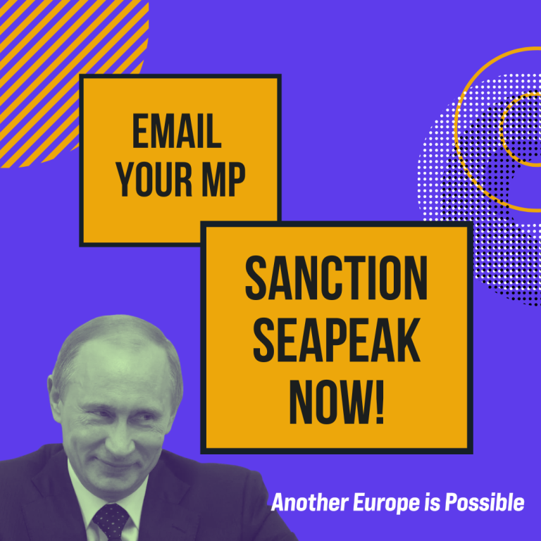 Write to your MP: Sanction shipping of Russian gas